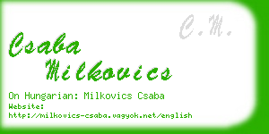 csaba milkovics business card